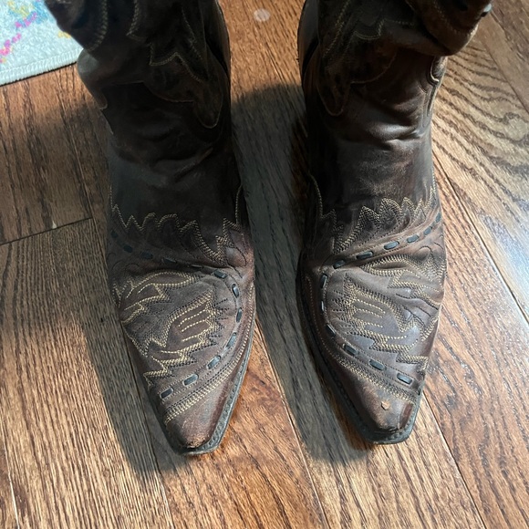 Dan Post Brown 14inch Women’s Cowboy Boots - Size 9.5 - Picture 6 of 10
